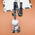 New Anime Jujutsu Kaisen PVC Card Holder Student Campus Hanging Neck Bag Card Holder Lanyard ID Card Case. 