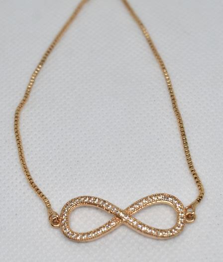 24 carat Singapore gold plated women wrist Bracelet with bow tie  shaped zerkone fitting