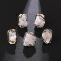 Natural Crystal Cluster Ring Stone Crystal Handmade Ornament Diamond Colorful Natural Stone Rings for Women Men. 