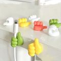 [PACK OF 10] Cute Hand Thumb wire holder silicon thumbs up wire holder | 10 Thumb Hook Creative Cute Data Cable Wire Storage Fixed Cable Organizer No Trace Sticky Hook Multifunctional Clip Holder | 10Pcs (random color) -Orchid Store PK. 