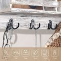 Coat Hooks Black with Screws Metal Double Hook Wall Hooks for Kitchen. 