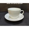 LUXURY BONE CHINA PLAIN OFF WHITE 12 PCS SET ( 6 PCS CUP AND 6 PCS SAUCER SET ). 