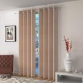 Beige Jute Window Curtains Set of 2 Panels. 