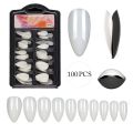 100 pcs Almond Shape Nails, For Girls, Artificial Nails, Beautiful Fancy Nails Fake Nails, Acrylic Nails Nails Kit 100 pcs Set Transparent & Natural False Nail. 
