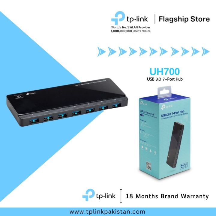 TP-Link USB 3.0 Hub UH700 USB 3.0 7-Port Hub - 18 Months Brand Warranty