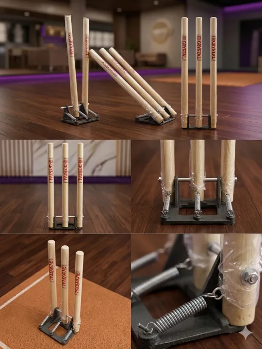 Types Wickets AIA Crystal Cricket Wicket Set | Durable Plastic Stumps with Base ...