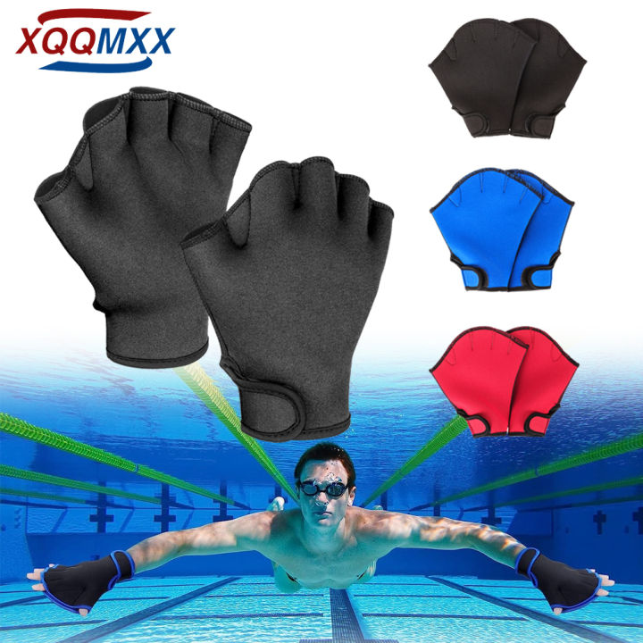 [HOT] Swimming Gloves Aquatic Swim Training Gloves Neoprene Glove Webbed Fitness Water Resistance Training Gloves For Swimming Diving