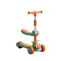 Two-in-one Children's Scooter Can Sit And Ride Foldable 3 Wheel Scooter for Kids Ages 3-12, Adjustable Height Kids Scooter with Light-up Wheels and Non-Slip Deck, Flexible and Foldable Scooter Removable Seat, Outdoor Activities For Boys Girls Green. |. 