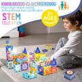 75 PCS Magnetic Tiles Building Blocks Set 3D Magnetic Toys with Lights for Kids, Colorful Magnetic Marble Run Balls Educational Toys for Children 3 Years Up, STEM Birthday Gifts. 
