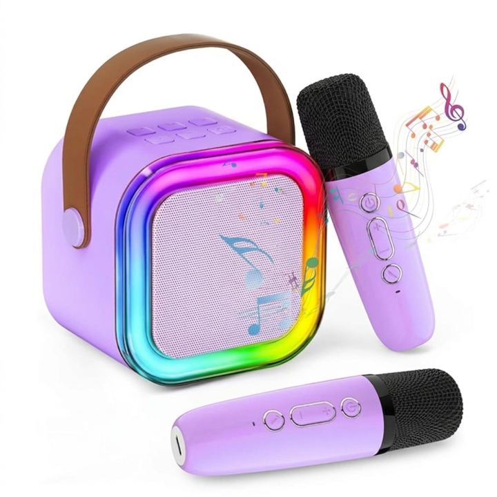 K12 Dual Wireless Karaoke Speaker with 2 Mics | Mini Portable Bluetooth ...