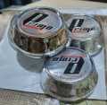 Set Of 4 Primo Racing Car Wheels Center Caps Hubs Shining Chrome Material Inner to Fit Size 2 Inches = 5.08cm Available in Black and Silver Front Stickers. 