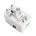 DuBaiNi For All in One Universal International Plug Adapter 2 USB Port World Travel AC Power Charger Adapter AU US UK EU Converter. 