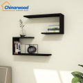 2 Pieces Of Modern C-Shaped Wall Shelves home office wall tier decorator. 