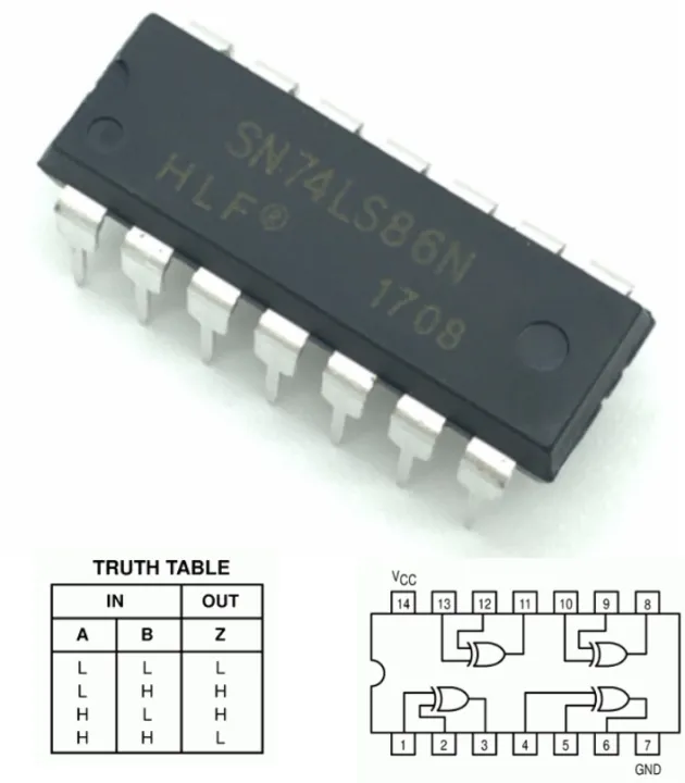 2pcs%2074LS86%20Quad%202-Input%20Exclusive%20OR%20Gate%207486%20-%20Image%202
