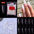 20pcs/10 sizes Nail Art Natural French Acrylic half cover french coffin nail tip. 
