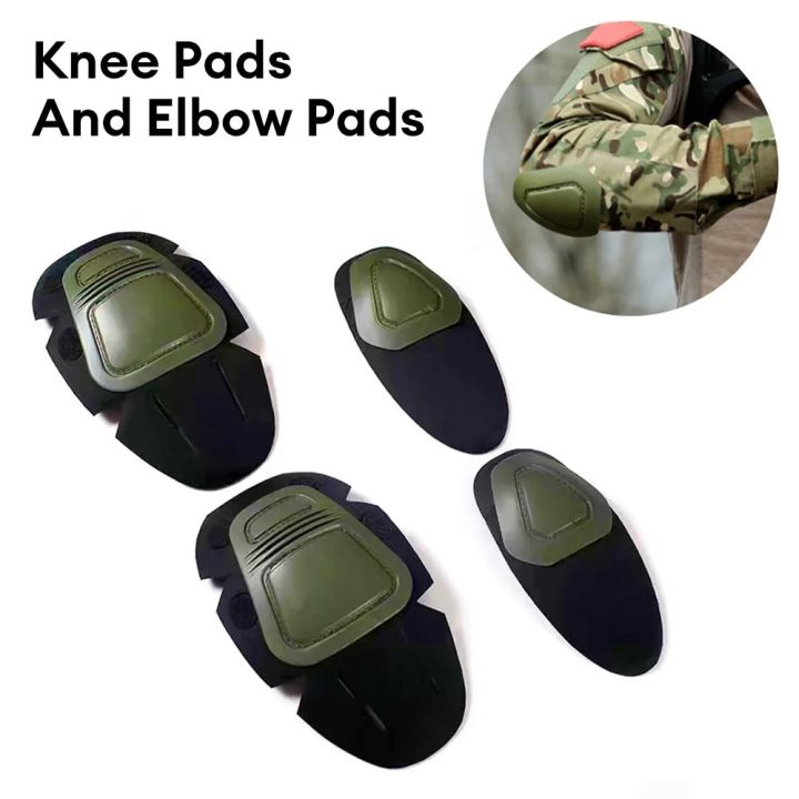 【HOT】 Tactical Knee Elbow Protector Pad For Paintball Airsoft Combat Uniform Military Suit 2 Knee Pads 2 Elbow Pads Just Hunting Suit