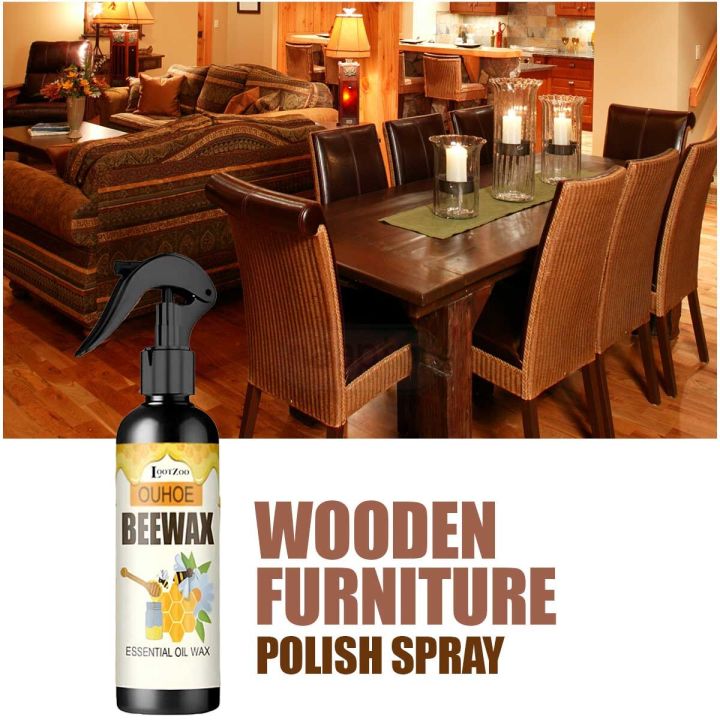 Beeswax Polish Spray for Wood | Beeswax Furniture polish Spray For Wood Shining | High Gloss Shine Spray wax for Wood Furniture (120ml)