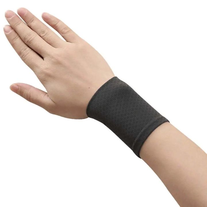 Sleeves For Men Women Solid Color Elastic Wrist Cover Ice Silk Sleeves Sports Wristband Sunscreen Wrist Cycling Arm Sleeves