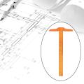 Transparent inch Metric T-Square Plastic General Layout Work orange yellow. 