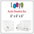 Acrylic donation boxes 6x6x6 charity and donation purposes. 