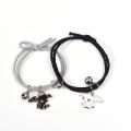 2Pcs Fashion Cute Little Devil Couples Distance Matching Bracelets / Friendship Braided Rope Bracelet / Charm Couple Bracelets. 