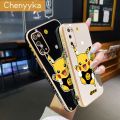 chenyyka For Samsung Galaxy S20 Case Cartoon Cute Pikachu Luxury Plating Side Phone Cases Pattern Silicone Casing Full Back Cover Camera Protection Softcase. 