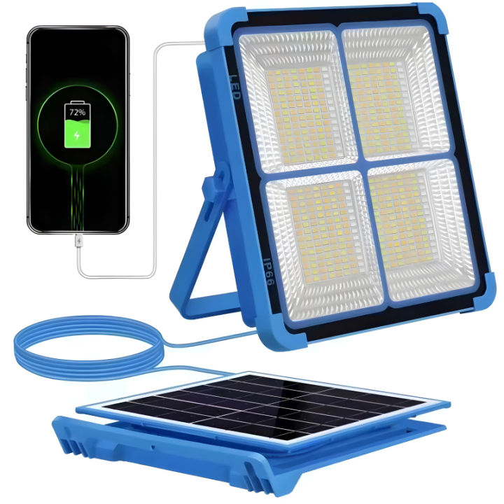 UXI 100-Watt Multifunctional Rechargeable LED Solar Flood Light With Removable Solar Plate