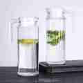 Glass Pitcher 1.1 Liter Jug with Lid Enjoy your favorite beverages featuring a practical lid for easy pouring and storage. Perfect for water, juice, or iced tea, this durable pitcher is an excellent addition to any kitchen. 