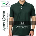 Army Green Polo T Shirt (Premium Quality Fabric) by Big Zee Collections. 