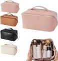 Portable Large Capacity Travel Cosmetic Bag with Handle Makeup Organizer Bag Storage Makeup Bag Waterproof PU Leather Travel Toiletry Bag for Women. 