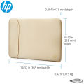 HP 14" Inch Black & Gold Reversible Neoprene Sleeve for Laptop/Chromebook/Mac. 