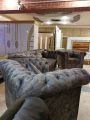 Turkish Fabric Imported 5 Seater Modern Chesterfield Sofa Set In Order 3+1+1 With Free Matching Cushions. 