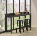 Tribesigns Overbed Table with Wheels, Unadjustable Queen Size Mobile Desk with Heavy-Duty Metal Legs, Height Can't Adjust (Black). 