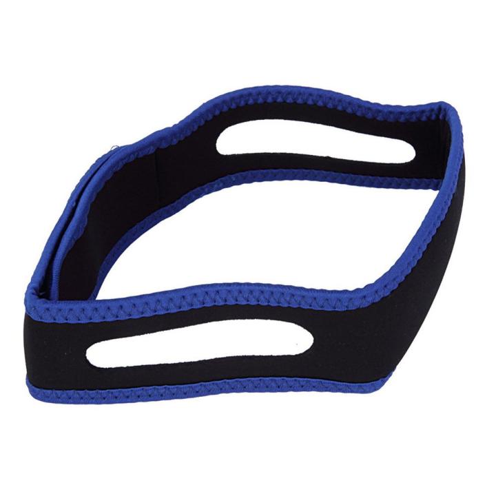 Stop Snoring Chin Strap Snore Belt Anti Apnea Jaw Solution Sleep TMJ Support-Blue & Black