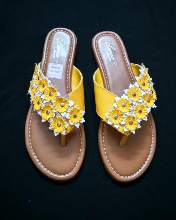 Yellow%20Floral%20Slippers%20For%20Women%20-%20Image%203
