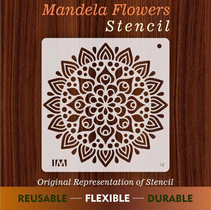 Mandala Design Reusable Stencil for Canvas and wall painting.ID#16 ...