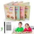 Magic Practice Copybook(4 BOOKS+10 INK REFILL) Book For Montessori Children Tracing Handwriting First Learning Books Kids Preschool. 