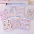 Kawaii Cinnamoroll Kuromi My Melody Coloring Page Sticky Note Pad Anime Sanrioed Girl's Heart Message Notebook Included Stickers. 
