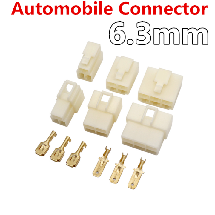 6.3mm Automobile connector 6.3 1P 2P 3P 4P 6P 8P 9P 10P 12P pin/way Crimp Terminal Connector Kits Male Female socket plug