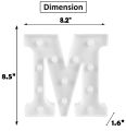 LED Alphabet letter M Lights Alphabet Light Up Marquee Letters Sign for Night Light Wedding Birthday Party Battery Powered. 