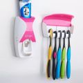 YM Automatic Toothpaste Dispenser Wall Mount Dust-proof Toothbrush Holder Wall Mount Storage Rack Bathroom Accessories Set Squeezer. 