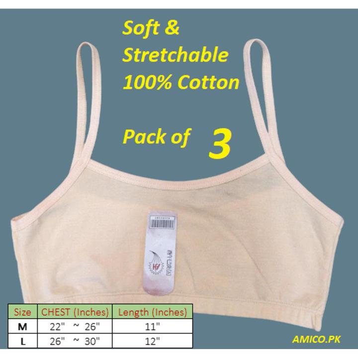 Girls Camisoles Bra / Girls Half Slips / Girls Biddies / Girls Half Tanks / Smooth & Silky Cotton With Lycra - Pack of 03