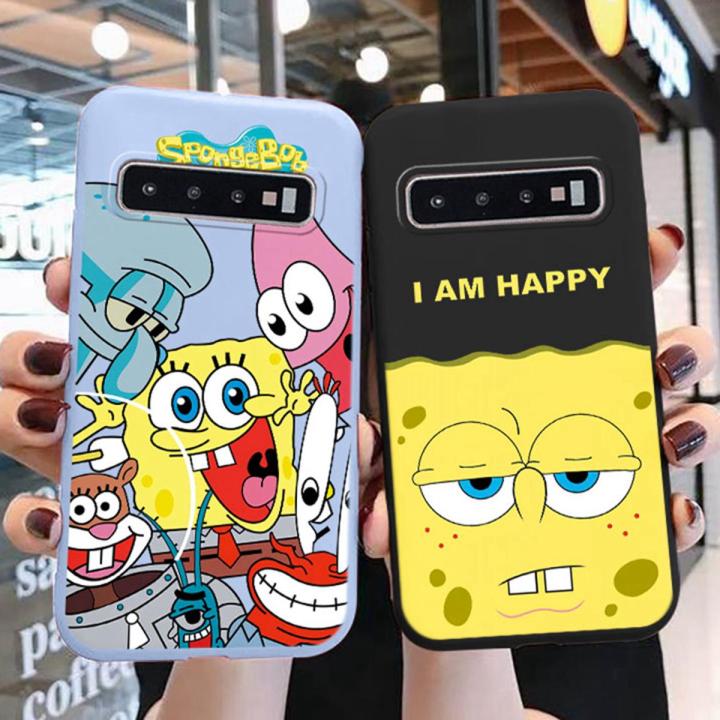 Funny SpongeBob SquarePants Phone Case for Samsung Galaxy S10 Plus Patrick Star Cover for Samsung S10+ S 10 E S10e S 1 0 Cases