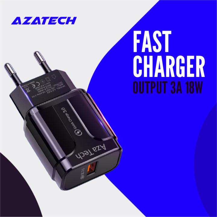 AzaTech QC Fast Charger 3A 18W Black