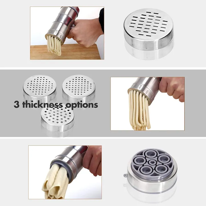 Stainless%20Steel%20Noodle%20And%20Pasta%20Maker%20Machine%20With%20Plastic%20Handle%20Nimko%20Kitchen%20Accessories%20Press%20Nimco%20Snack%20Maker%20Stainless%20Steel%20with%205%20blades%20-%20Image%205