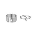 Pack of 2 Golden Moon Rings for Lovers Adjustable Silver Moon Rings for Girls Engagement Gift for Lovers. 