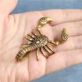 Solid Brass Scorpion Mini Statue Handmade Car Key Chain Ornaments Crafts Copper Vintage Miniatures Figurines Desk Decoration. 