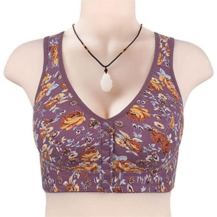 Wide Strap Front Open 3 Button Nursing Bra