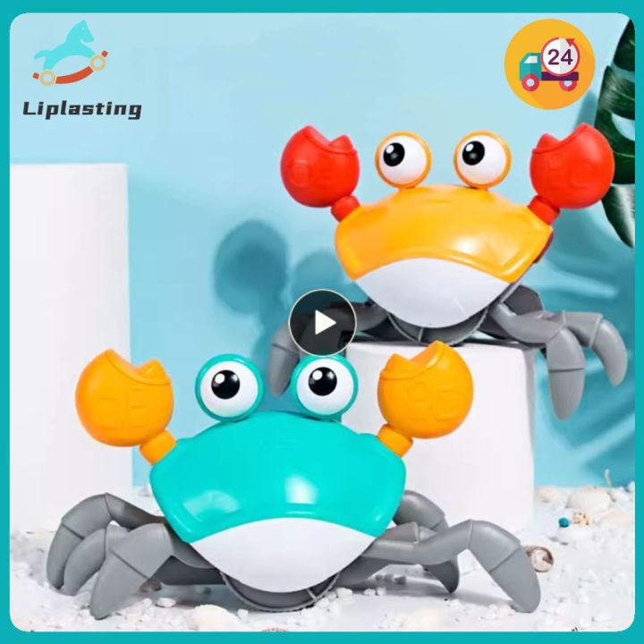Interactive Crab Toy For Baby Crawling Crab Creative Techno Escape Electronic Toys Animal Pet Runaway Musical Toddler Gifts Moonlight