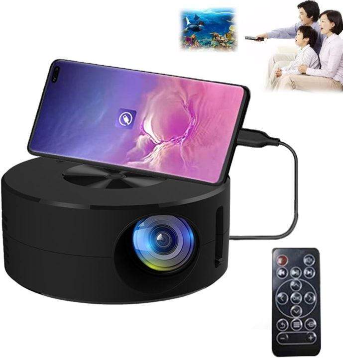 ROTUNDITY Mini LED Projector Home Portable Projector HD Wirecast Projection Device Optical Len 320180 LCD Display with Wire Mirroring Function ORIGINAL UK ZONE